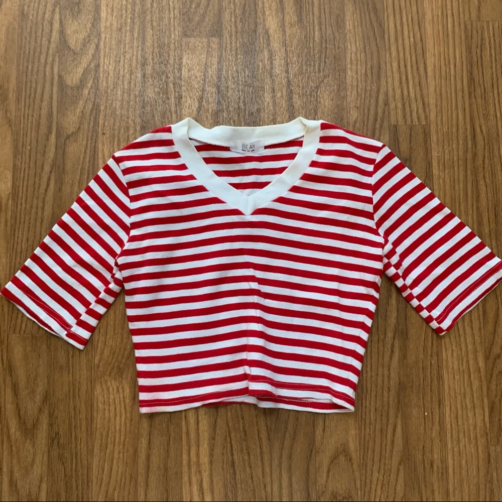 Red Striped crop top